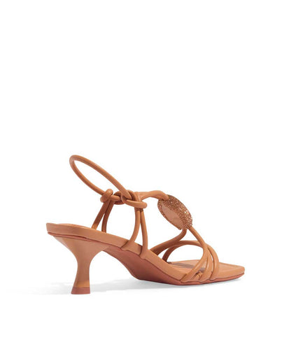 Sandália Santa Lolla Palha Strass Salto Fino