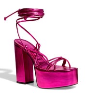 Sandália Santa Lolla Pink Ipanema Salto Grosso Meia Pata