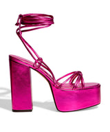 Sandália Santa Lolla Pink Ipanema Salto Grosso Meia Pata