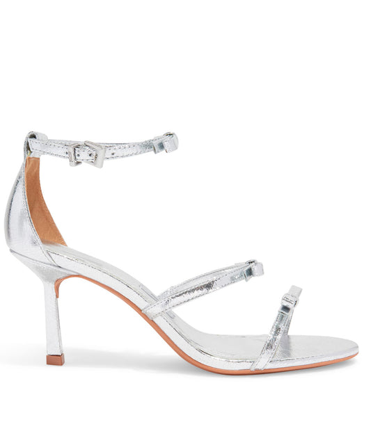 Sandália Santa Lolla Prata Metalizada Tiras Laços