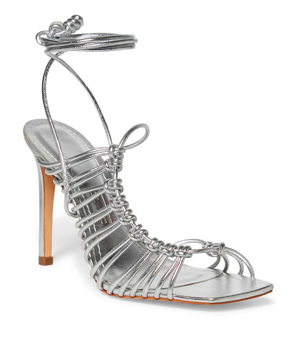 Sandália Santa Lolla Prata Metalizado Amarração