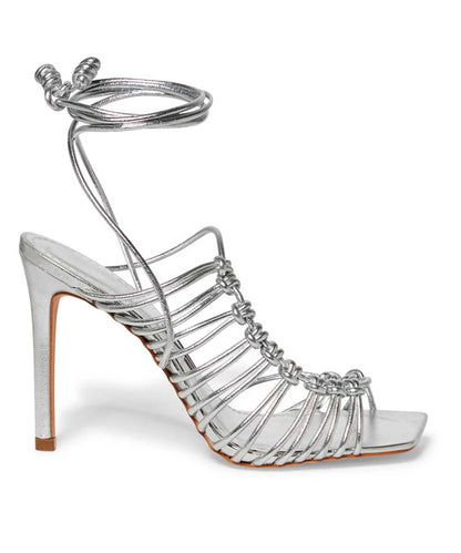 Sandália Santa Lolla Prata Metalizado Amarração