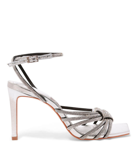 Sandália Santa Lolla Prata Metalizado Strass