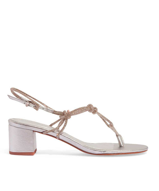 Sandalia Santa Lolla Prata Metalizado Strass