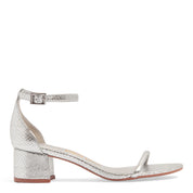 Sandália Santa Lolla Prata Metallic Cobra Salto Bloco