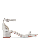 Sandália Santa Lolla Prata Metallic Cobra Salto Bloco