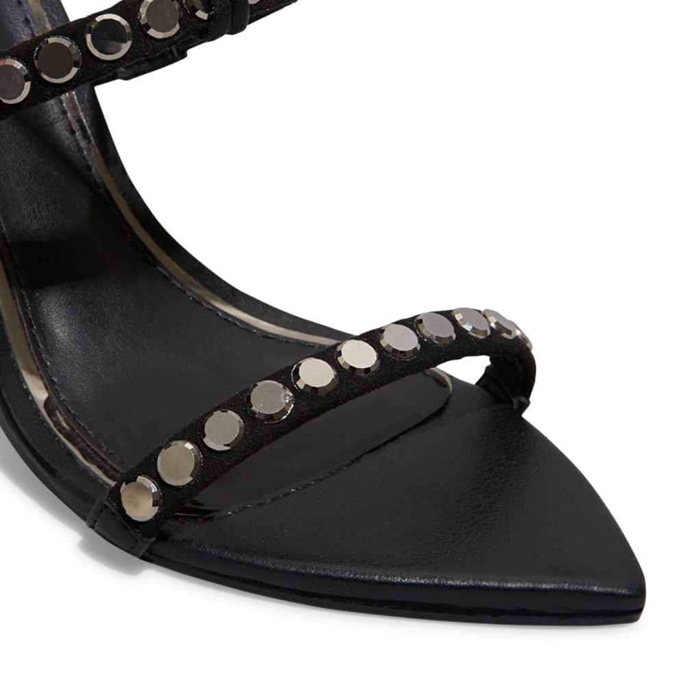 Sandália Santa Lolla Preta Amarração Tiras Em Pedraria