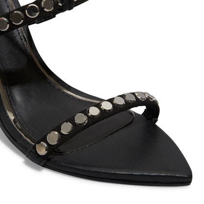 Sandália Santa Lolla Preta Amarração Tiras Em Pedraria