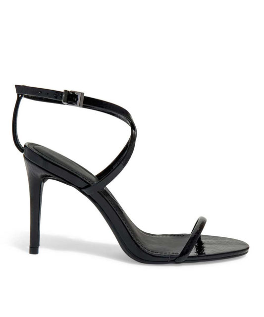 Sandália Santa Lolla Preta Envernizada Salto Fino
