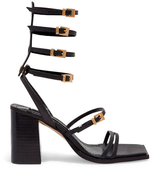 Sandália Santa Lolla Preta Gladiadora Salto Bloco