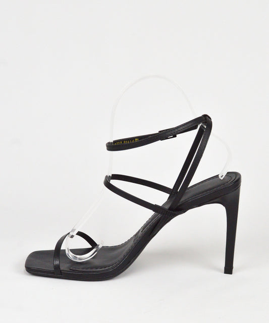Sandália Santa Lolla Preta Salto Alto Fino Couro - 03EB.35CB.0130.0001