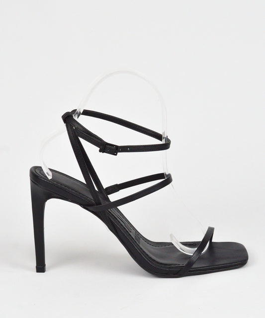 Sandália Santa Lolla Preta Salto Alto Fino Couro - 03EB.35CB.0130.0001