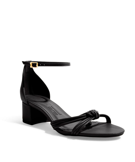 Sandália Santa Lolla Preta Salto Baixo Tiras Nó