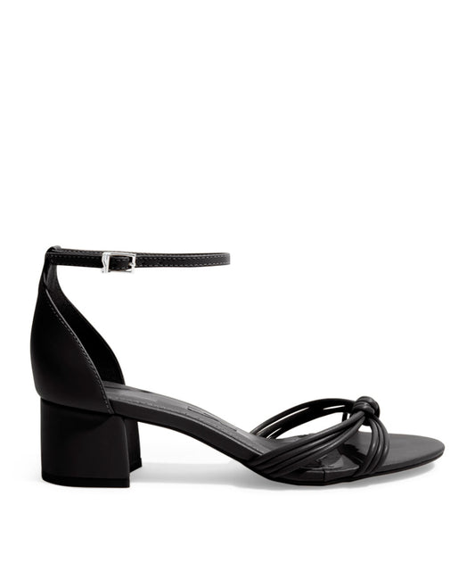 Sandália Santa Lolla Preta Salto Baixo Tiras Nó