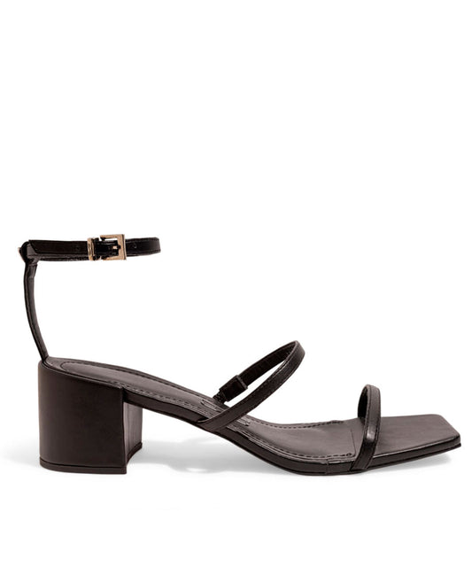 Sandália Santa Lolla Preta Salto Bloco Baixo com Tiras Finas