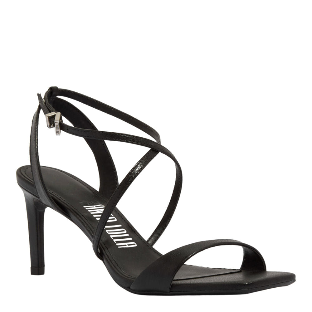 Sandália Santa Lolla Preta Salto Fino Médio