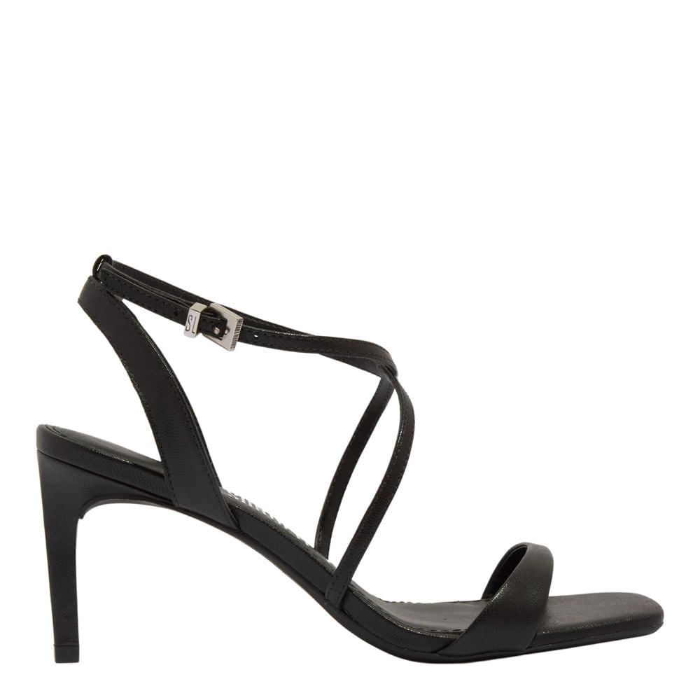 Sandália Santa Lolla Preta Salto Fino Médio
