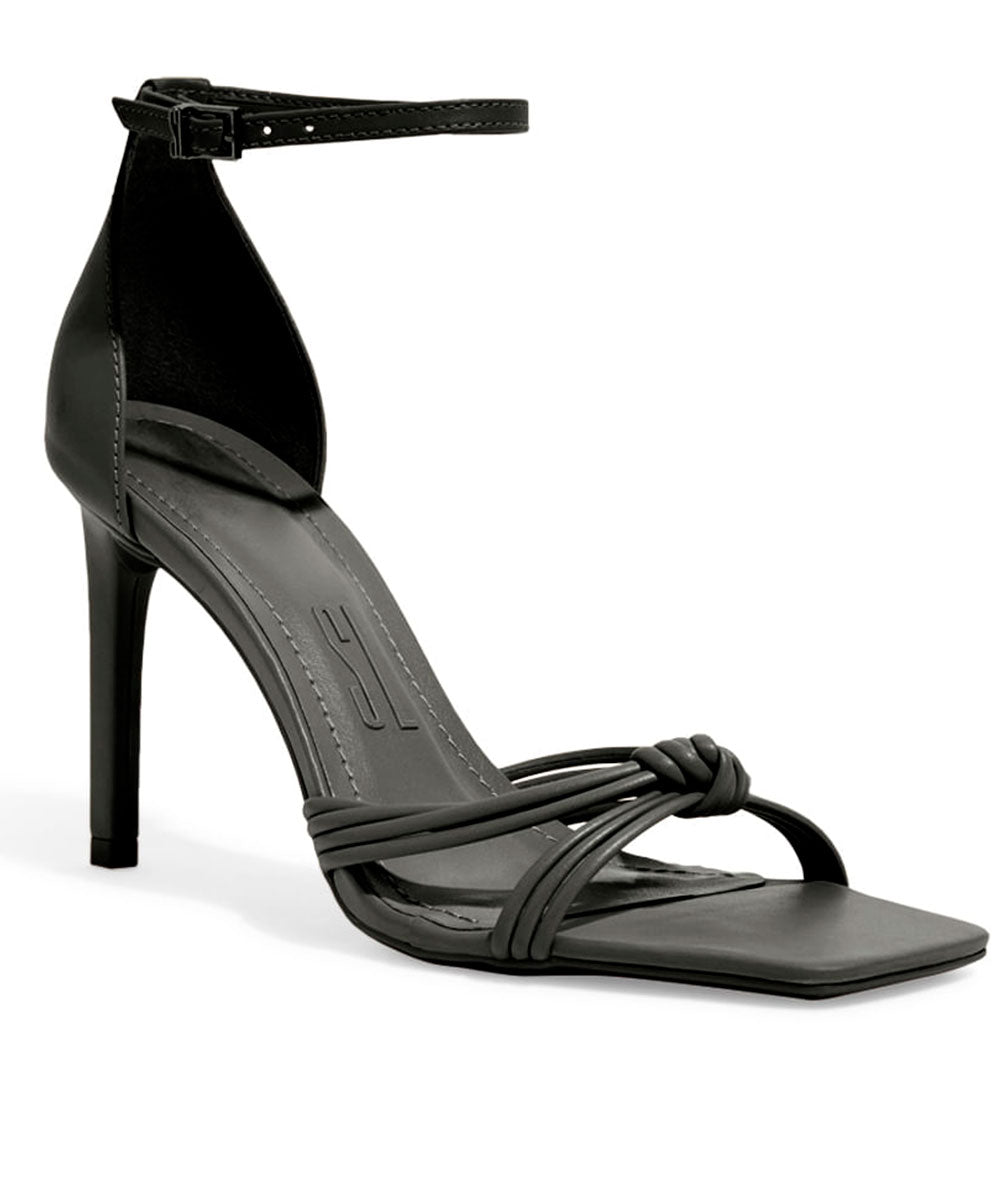 Sandália Santa Lolla Preta Salto Fino Nó