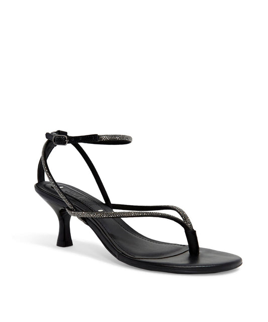 Sandália Santa Lolla Preta Salto Fino Strass