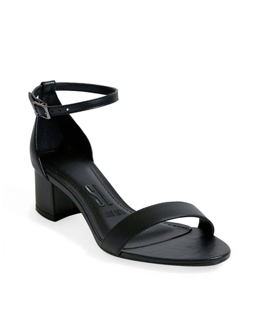 Sandália Santa Lolla Preta Salto Grosso Baixo