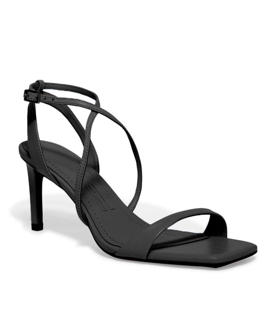 Sandália Santa Lolla Preta Tiras Salto Fino