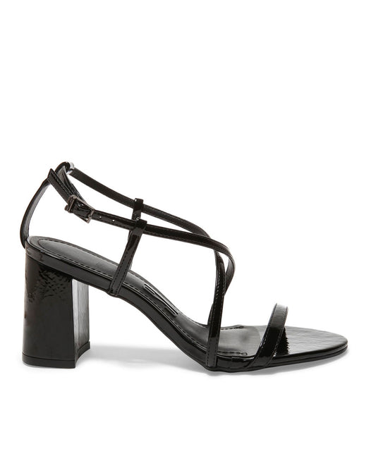 Sandália Santa Lolla Preta Verniz Molhado