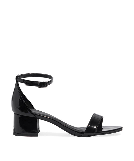 Sandália Santa Lolla Preta Verniz Salto Bloco Baixo
