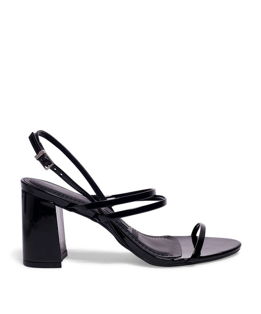 Sandália Santa Lolla Preta Verniz Salto Grosso