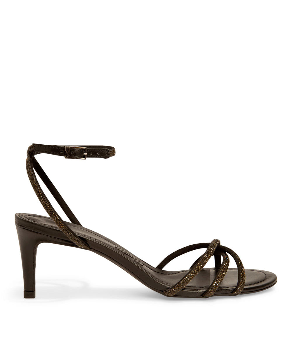 Salto Fino Sandalia Preta Promoção Sandália Santa Lolla Preto