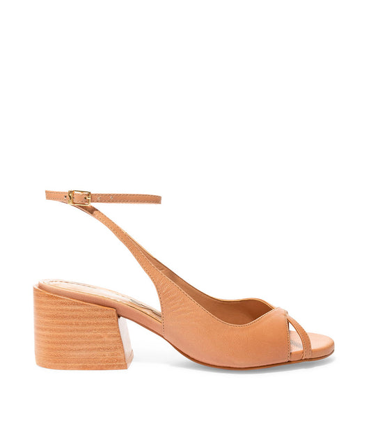 Sandália Santa Lolla Salto Bloco Amêndoa