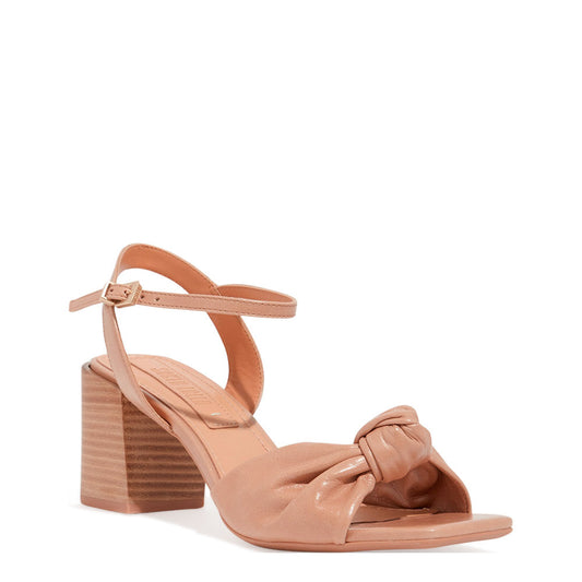 Sandália Santa Lolla Salto Bloco Fachete Nude