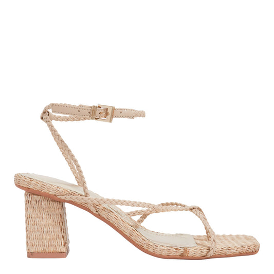 Sandália Santa Lolla Salto Bloco Palha Tiras Finas