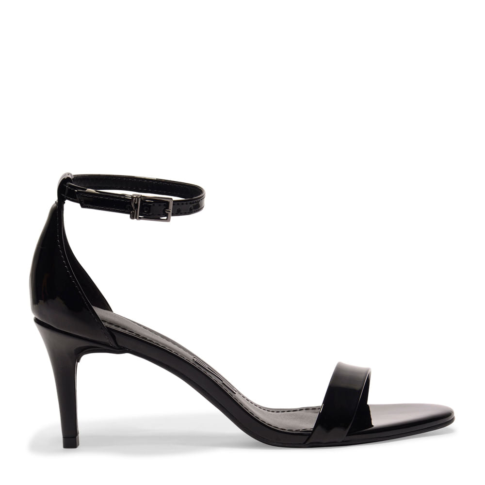 Sandália Santa Lolla Salto Fino Preta Verniz 