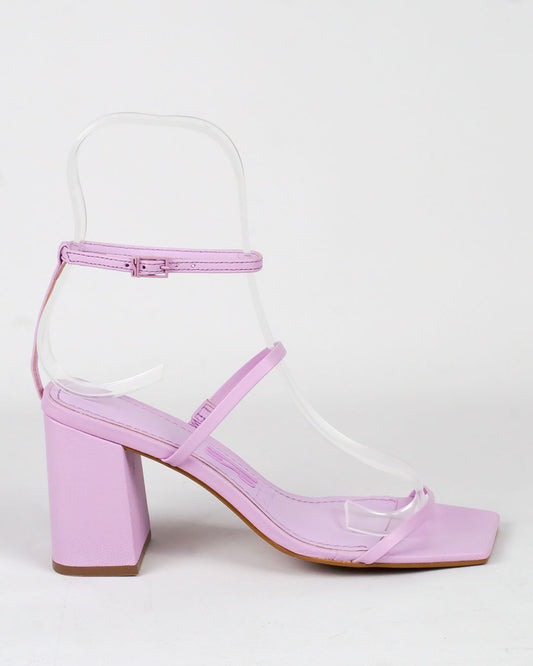 Sandália Santa Lolla Salto Grosso Lavanda Tiras