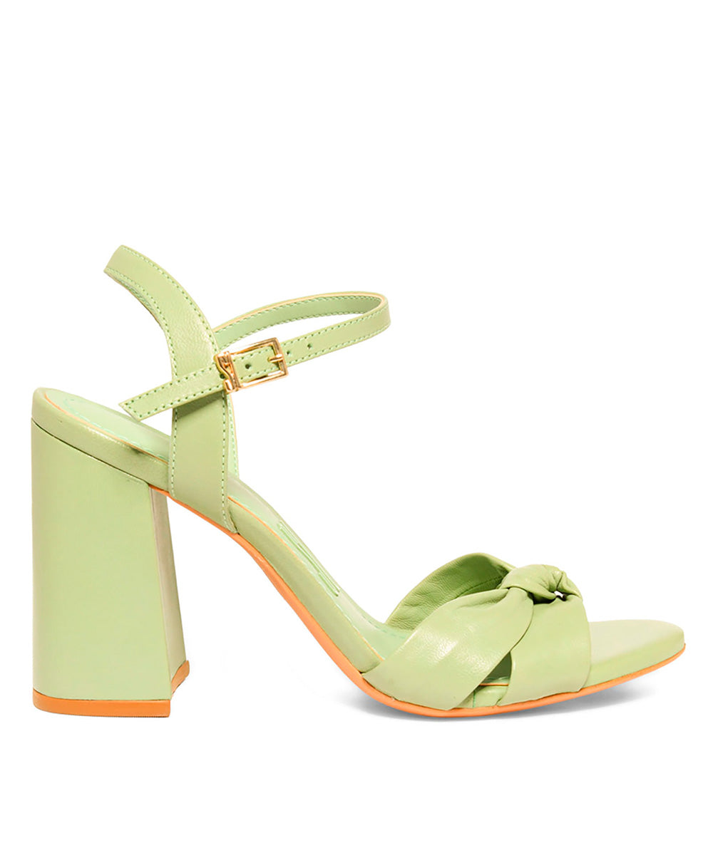 Sandália Santa Lolla Salto Grosso Verde Matcha