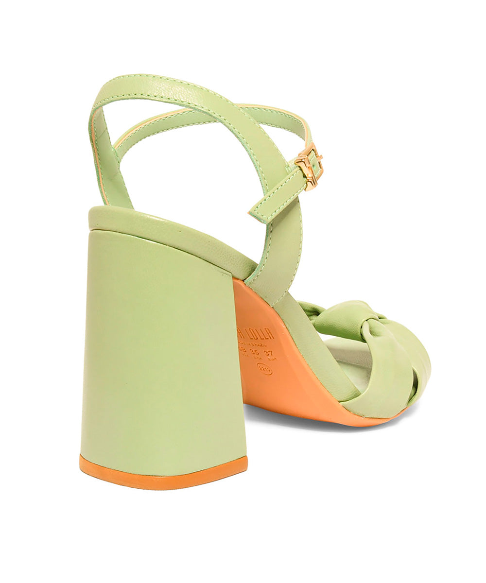 Sandália Santa Lolla Salto Grosso Verde Matcha