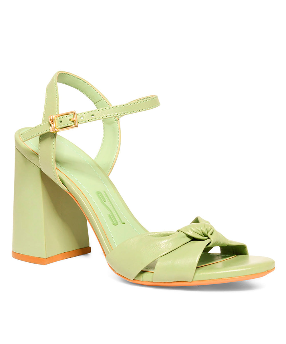 Sandália Santa Lolla Salto Grosso Verde Matcha