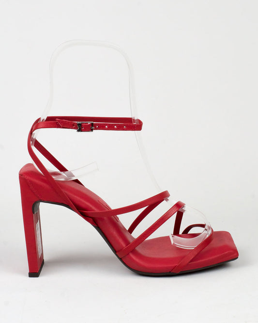 Sandália Santa Lolla Vermelha Salto Lâmina