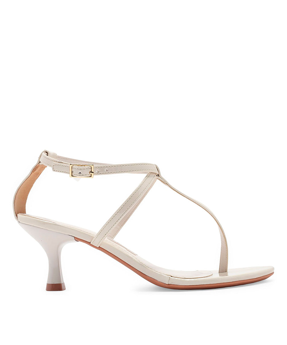 Sandália Santa Lolla Verniz Off White Salto Fino