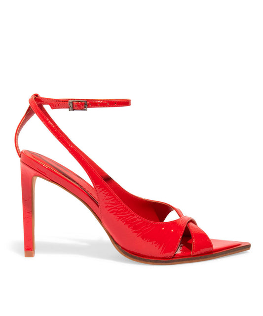 Sandália Santa Lolla Verniz Vermelho Salto Alto Bico Fino