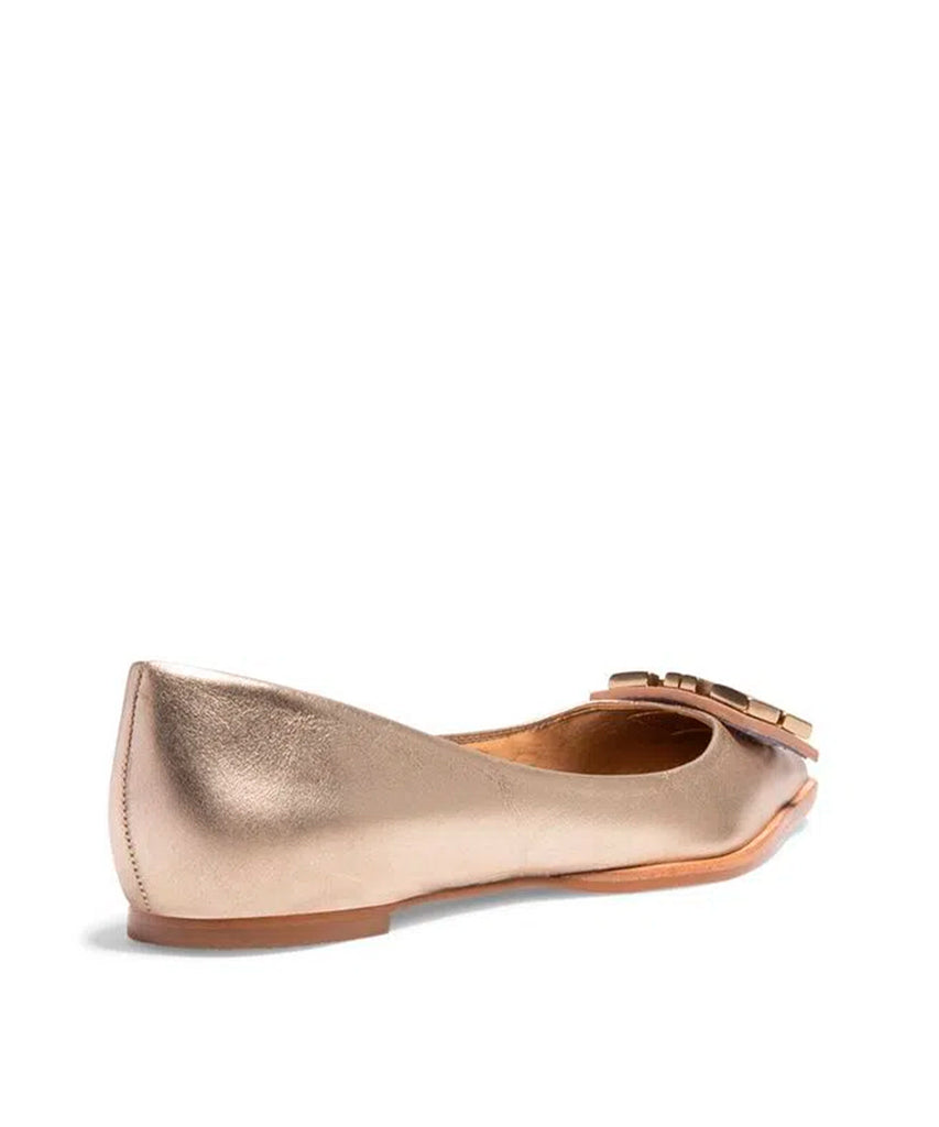 Sapatilha Degalls Ouro Light Monograma Bico Fino