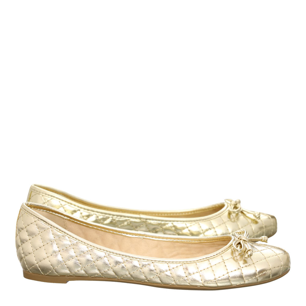 Sapatilha Dourada Santa Lolla Bico Redondo 