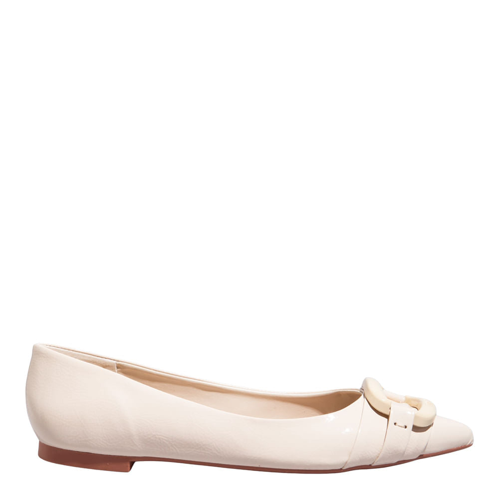 Sapatilha Off White Santa Lolla Verniz Bico Fino