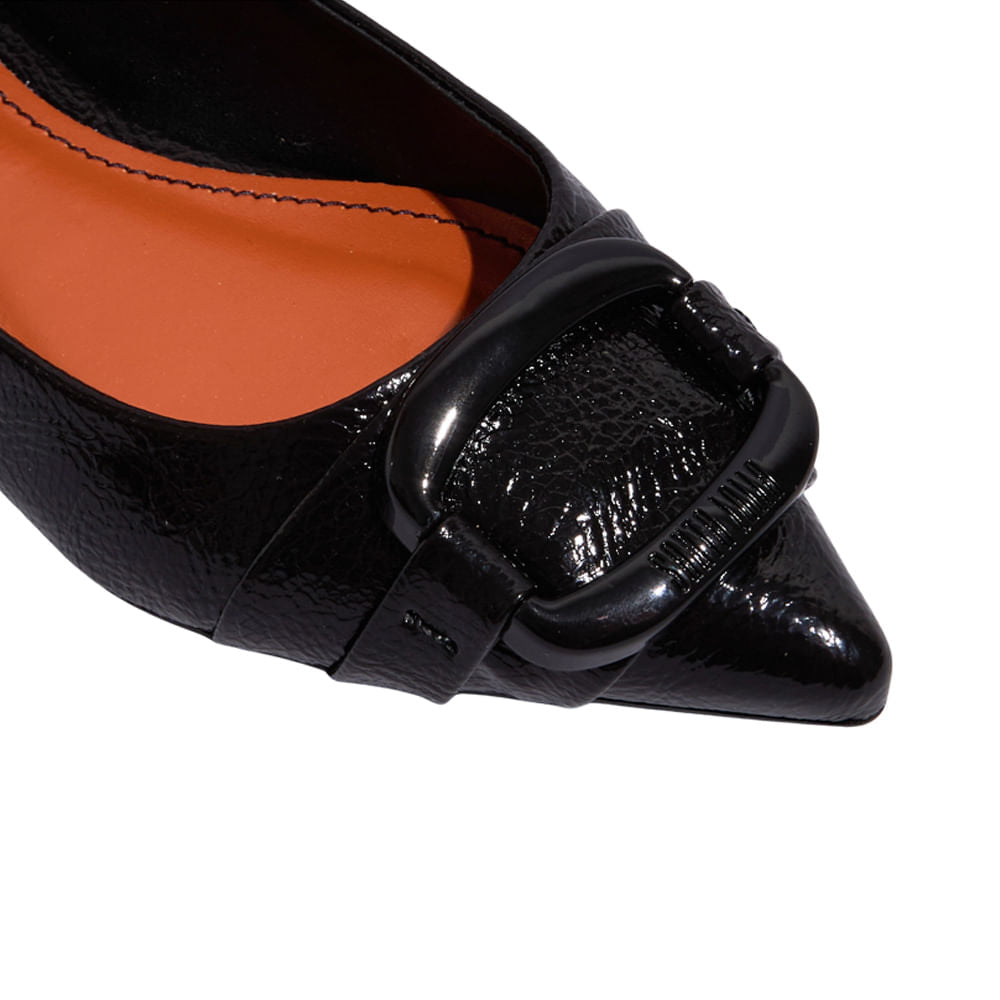 Sapatilha Preta Santa Lolla Verniz Bico Fino 