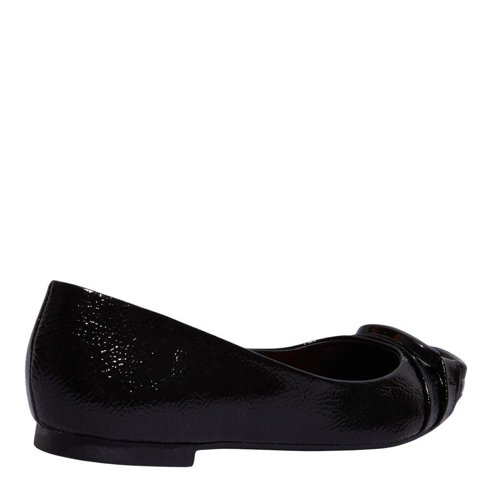 Sapatilha Preta Santa Lolla Verniz Bico Fino 