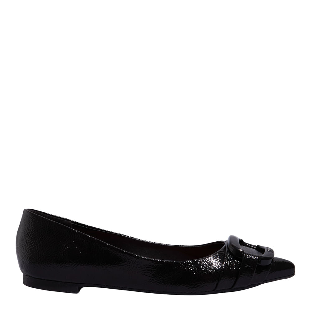 Sapatilha Preta Santa Lolla Verniz Bico Fino 