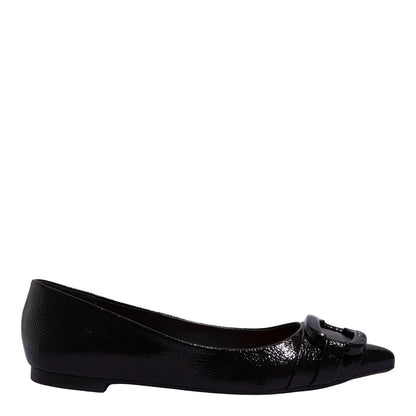 Sapatilha Preta Santa Lolla Verniz Bico Fino 