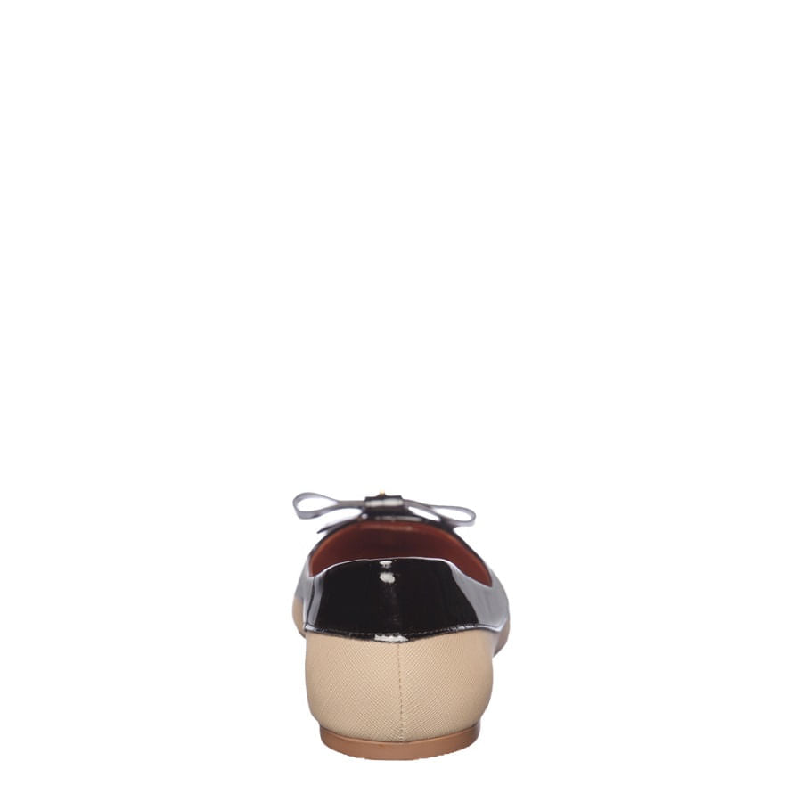 Sapatilha Santa Lolla Bege Bico Fino Laço