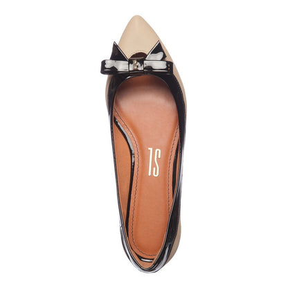 Sapatilha Santa Lolla Bege Bico Fino Laço