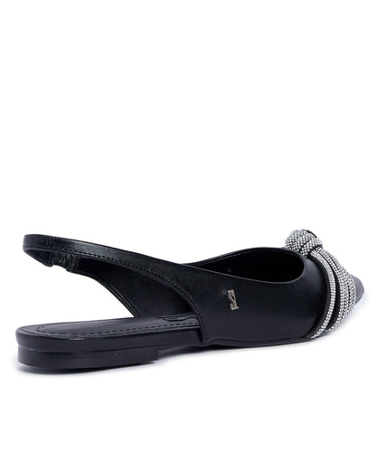 Sapatilha Santa Lolla Bico Fino Brilho Preta